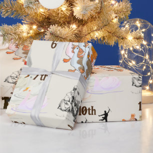 Cadeau Douze jours de papier d'enveloppement de Noël