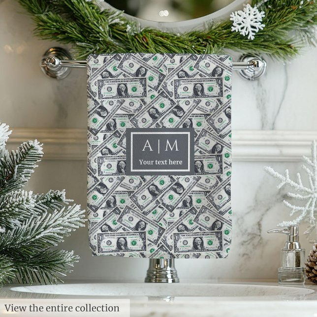 Cadeau drôle classique impression dollar avec nom  (Funny gift chic money lover’s monogram birthday)