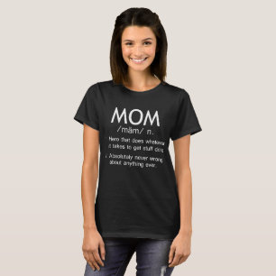 Cadeau drôle de définition de maman de T-shirt d