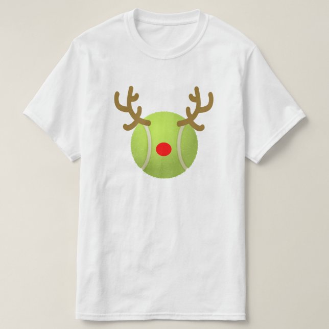 cadeau drôle de Noël de T-shirt de tennis de renne (Design devant)