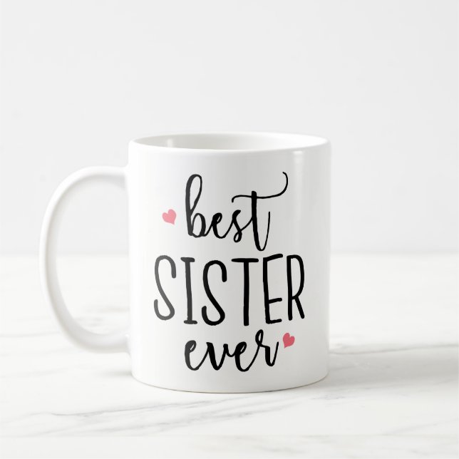 Cadeau drôle de tasse de café - la meilleure soeur (Gauche)