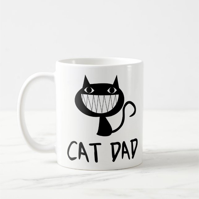 Cadeau drôle de tasse de café - papa de chat - (Gauche)