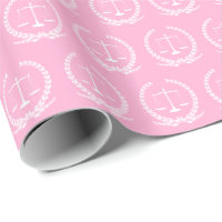 Échelles de justice | Papier à enveloppement rose 