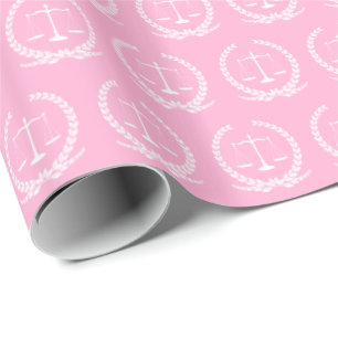 Cadeau Échelles de justice Papier à enveloppement rose