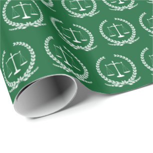Cadeau Échelles de justice Papier vert À feuillage pers
