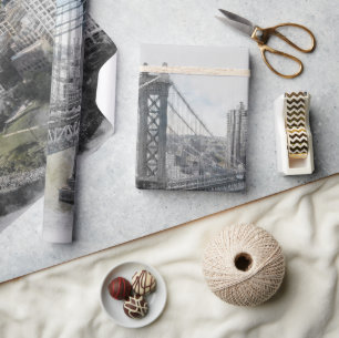 Cadeau Elégant aquarelle Brooklyn Bridge papier d'envelop