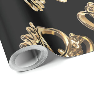 Cadeau Élégant Faux Papier Aluminium Or Script Chic Noël 