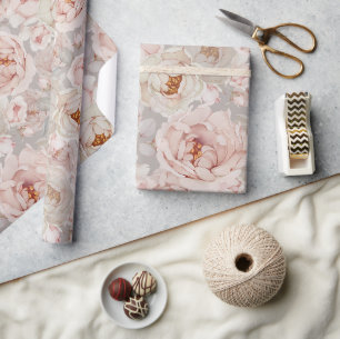 Cadeau Élégant papier d'enveloppement de pivoine