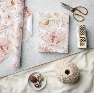 Cadeau Élégant papier d'enveloppement de pivoine