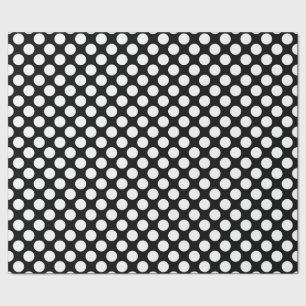 Cadeau Élégant papier d'enveloppement de points Polka noi