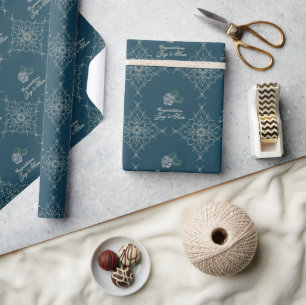 Cadeau Élégant papier d'enveloppement en fibre bleu doux