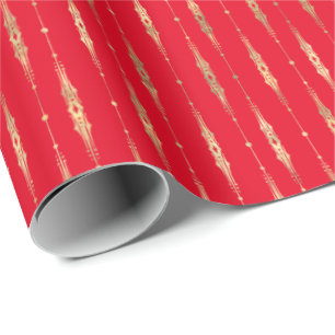 Cadeau Élégant papier Motif rouge or rouge élégant