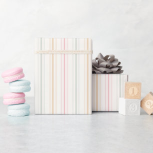 Cadeau Élégant Pastel Stripes Envelopper Papier Rouleau