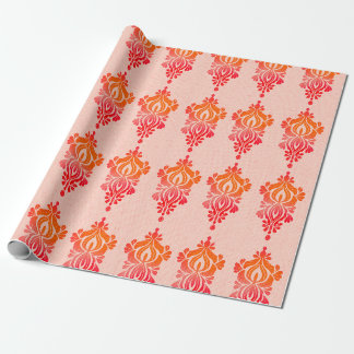 Cadeau Élégant rouge Damas Floral baroque papier d'envelo