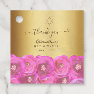 Cadeau Élégantes étiquettes de remerciement de Bat Mitzva