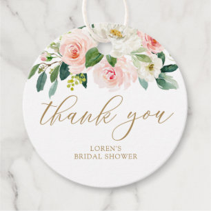 Cadeau Élégantes étiquettes de remerciement de mariage fl