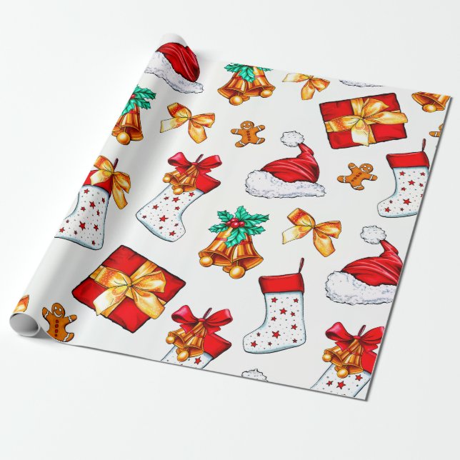 Cadeau Éléments de Noël tendance Papier Motif d'enveloppe (Déroulé)