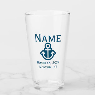 Cadeau en verre de pinte de noce d'Ancre
