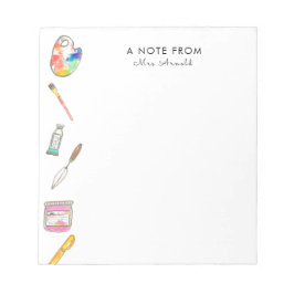 Cadeau enseignant d'art bloc-notes fixe