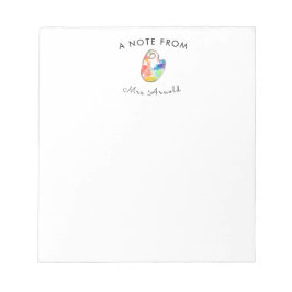 Cadeau enseignant d'art bloc-notes fixe
