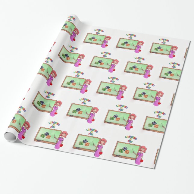 Cadeau Enseignant en papier d'emballage (Déroulé)