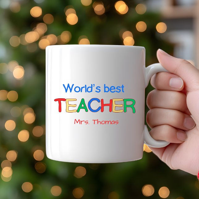 Cadeau enseignant personnalisé Mug pour enseignant (Créateur téléchargé)
