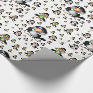 Cadeau Enveloppement des oiseaux en papier