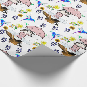 Cadeau Enveloppement des oiseaux en papier