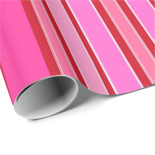 Cadeau Envelopper les bandes de papier rose et rouge