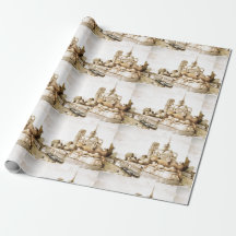 Enveloppez le papier avec l'image "de cathédrale