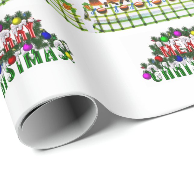 Cadeau Épineuse de papier de Noël (Coin rond)