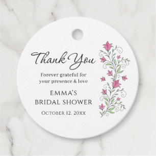 Cadeau Étiquettes Cadeaux de Fête de Mariage Florales Ros