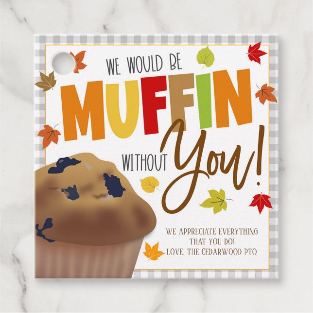 Cadeau Étiquettes Cadeaux de Muffin Automne (Devant)