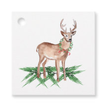 Étiquettes cadeaux de Noël aux cerfs