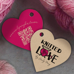 Cadeau Étiquettes commerciales en laine de coeur d'amour