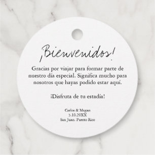 Cadeau Étiquettes de bienvenue bilingues personnalisées