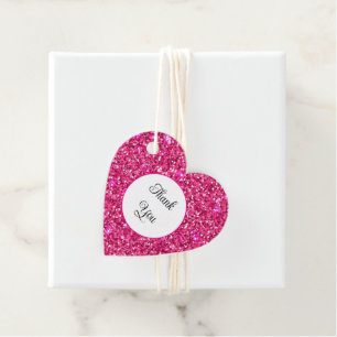 Cadeau Étiquettes de cadeau-faveur Faux Paillettes Rose