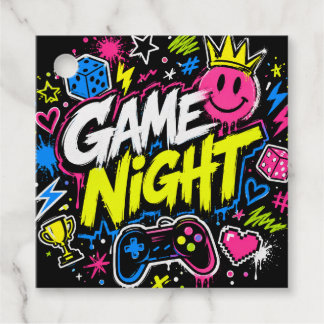 Cadeau Étiquettes de cadeaux de soirée de jeu de graffiti