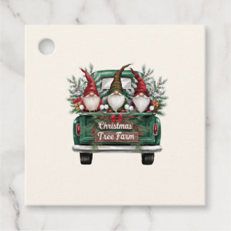 Cadeau Étiquettes de cadeaux Gnomes et Arbres de Camionne