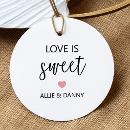 Cadeau Étiquettes de cadeaux Love is Sweet, mariage rose