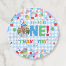 Étiquettes de cadeaux pour premier anniversaire Bl