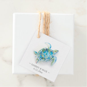 Cadeau Étiquettes de cadeaux tortue marine aquarelle
