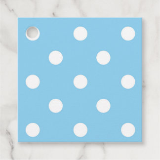 Cadeau Étiquettes de faveur à pois blancs sur papier bleu