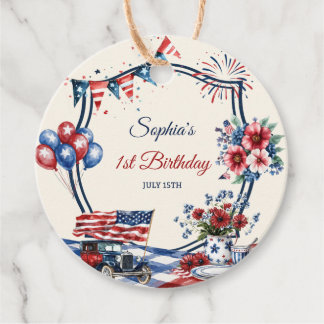Cadeau Étiquettes de faveur d'anniversaire patriotiques U