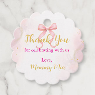 Cadeau Étiquettes de faveur de Baby Shower Rose et Or