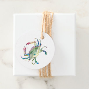 Cadeau Étiquettes de faveur de crabe bleu Maryland aquare