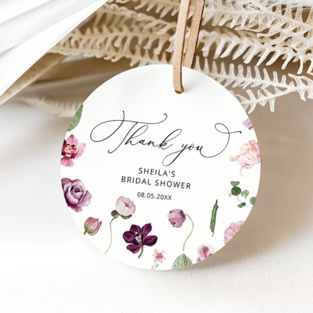 Cadeau Étiquettes de faveur de douche de mariée florale v (Créateur téléchargé)