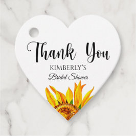 Cadeau Étiquettes de faveur de douche nuptiale tournesol
