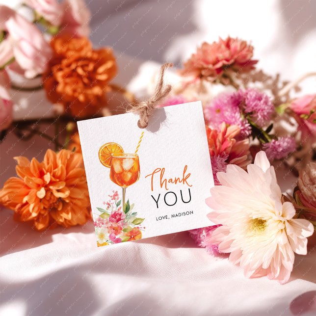 Cadeau Étiquettes de Faveur de Mariage pour Love at First (Citrus Favor Tag Square for Bridal Shower)