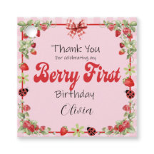 Étiquettes de faveur de premier anniversaire Berry